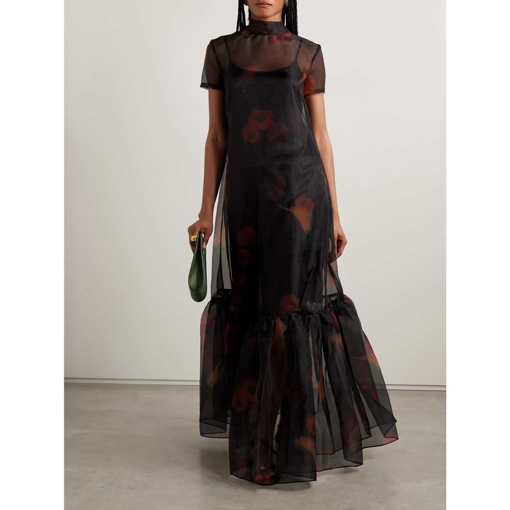 STAUD calluna dress FMB Farmers market black Xs